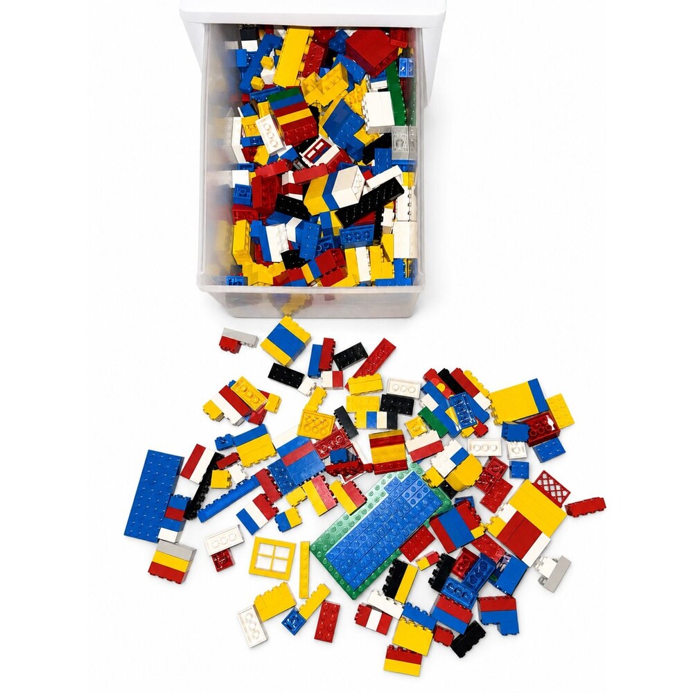 Vintage LEGO Bulk Lot 1980s Basic 527 Manual Baseplates Wheels Windows Axles